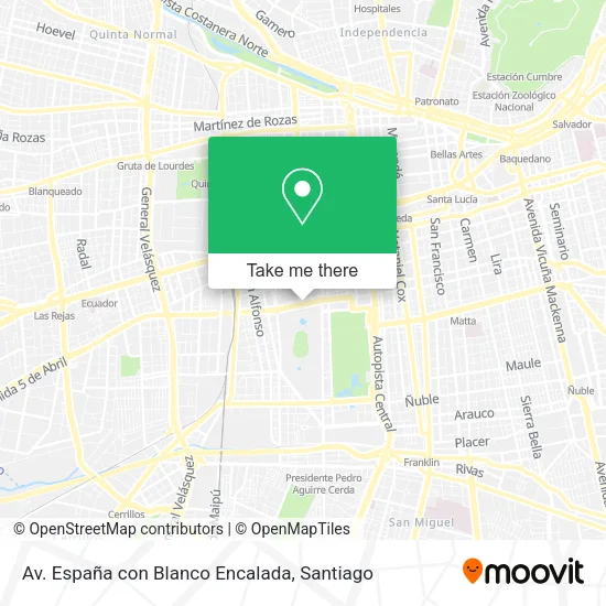 Av. España con Blanco Encalada map