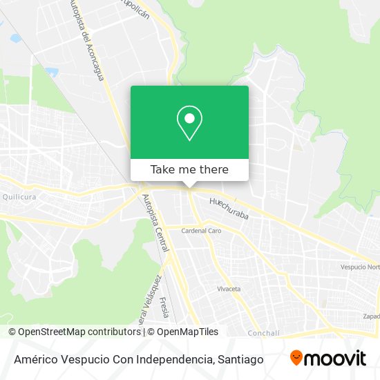 Américo Vespucio Con Independencia map