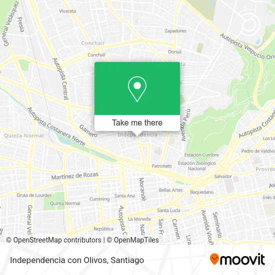 Independencia con Olivos map
