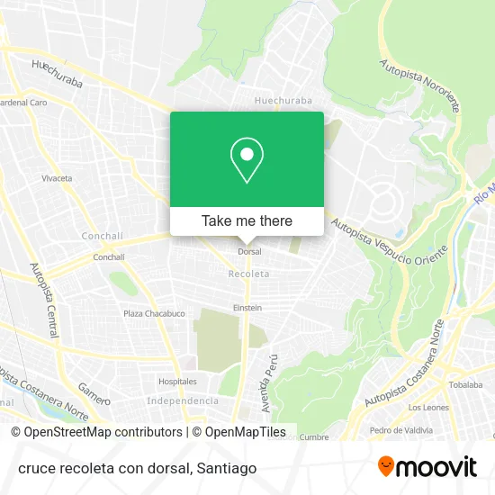 cruce recoleta con dorsal map