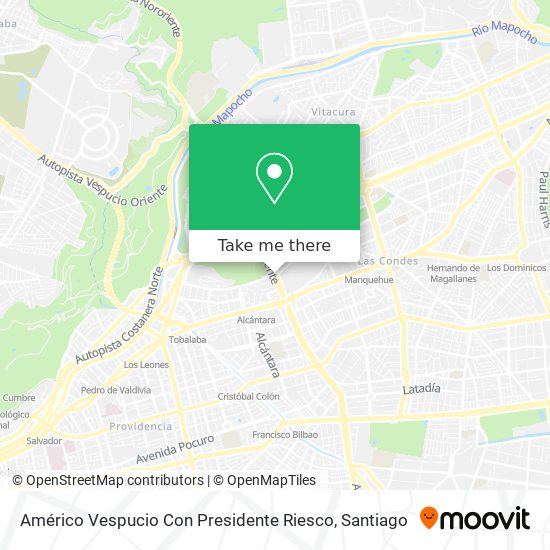 Américo Vespucio Con Presidente Riesco map