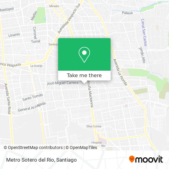 Metro Sotero del Rio map