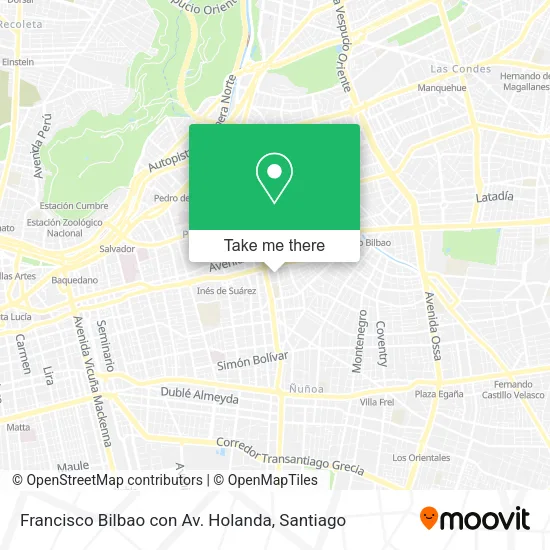 Francisco Bilbao con Av. Holanda map