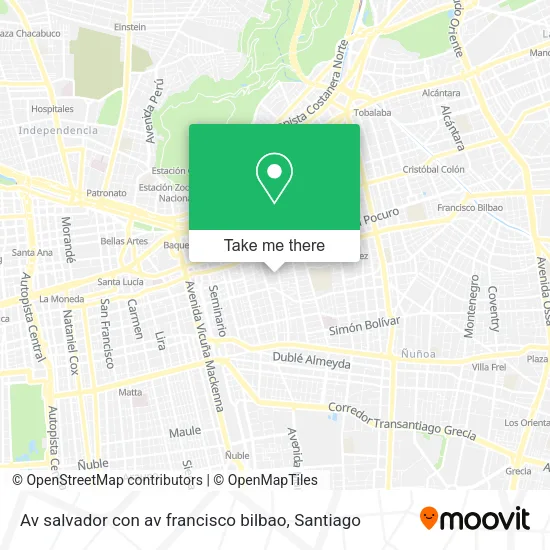 Av salvador con av francisco bilbao map
