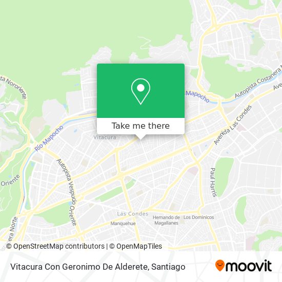 Vitacura Con Geronimo De Alderete map