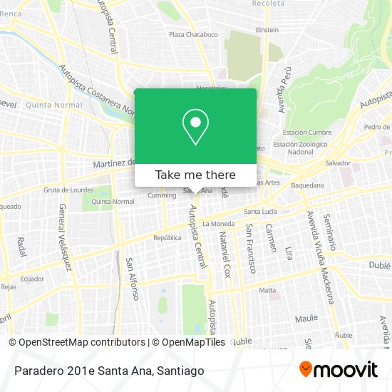 Paradero 201e Santa Ana map