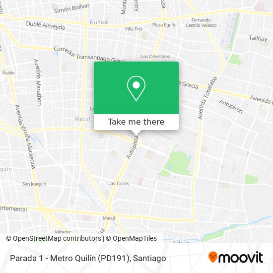 Parada 1 - Metro Quilín (PD191) map