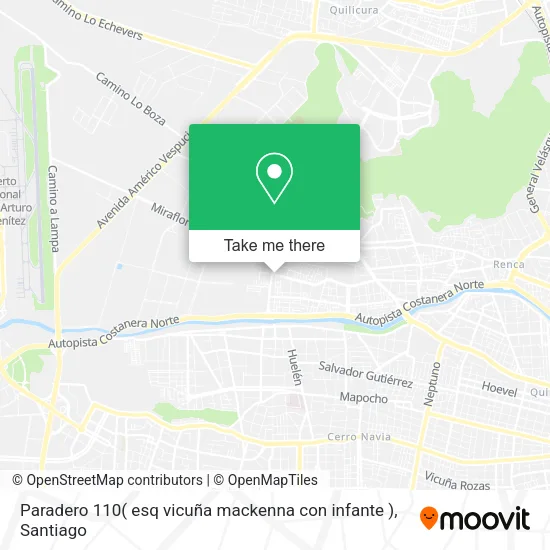 Paradero 110( esq vicuña mackenna con infante ) map