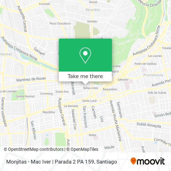 Monjitas - Mac Iver | Parada 2 PA 159 map