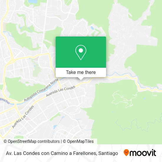 Av. Las Condes con Camino a Farellones map
