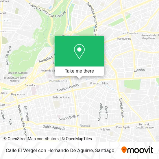 Mapa de Calle El Vergel con Hernando De Aguirre