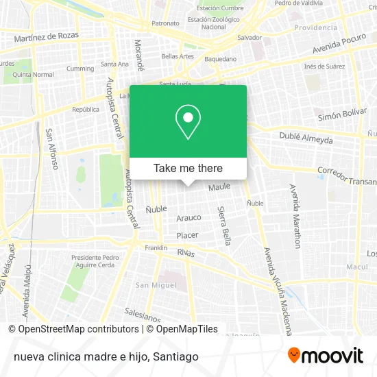 nueva clinica madre e hijo map