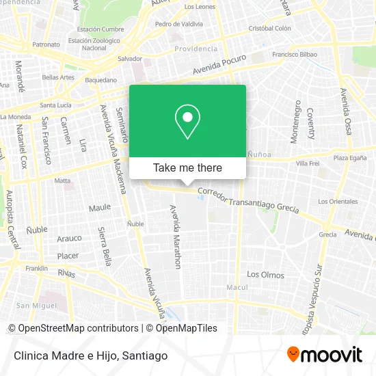 Mapa de Clinica Madre e Hijo
