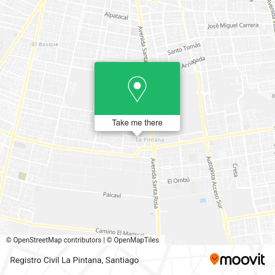 Registro Civil La Pintana map