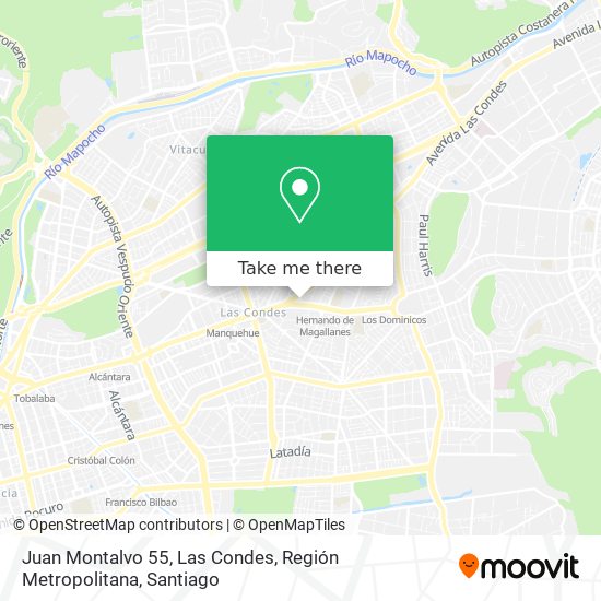 Juan Montalvo 55, Las Condes, Región Metropolitana map
