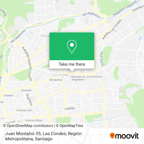 Juan Montalvo 55, Las Condes, Región Metropolitana map