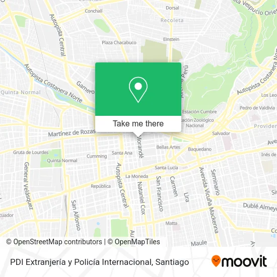 PDI Extranjería y Policía Internacional map
