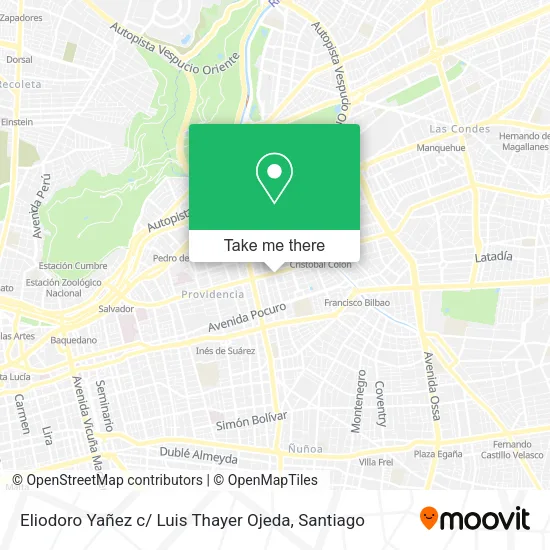 Eliodoro Yañez c/ Luis Thayer Ojeda map