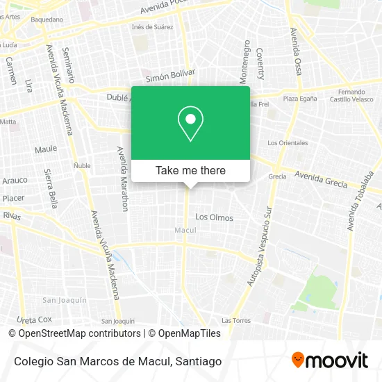 Colegio San Marcos de Macul map