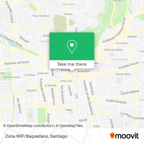 Zona WiFi Baquedano map