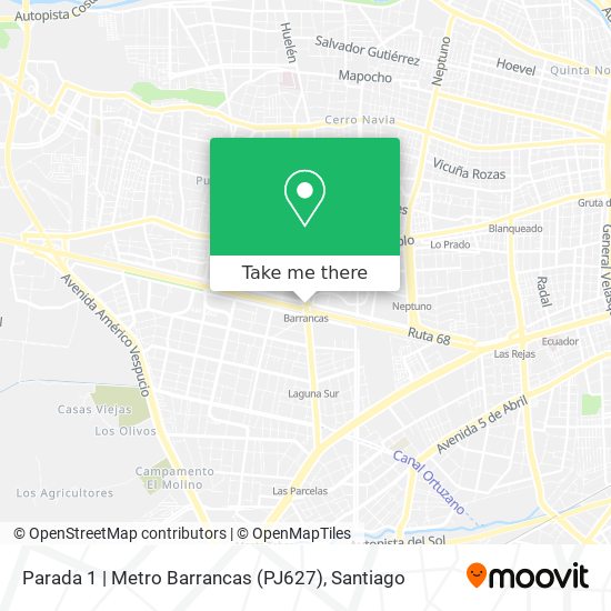 Parada 1 | Metro Barrancas (PJ627) map