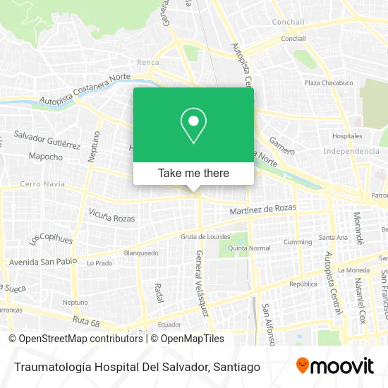 Traumatología Hospital Del Salvador map