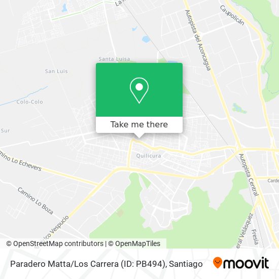 Paradero Matta / Los Carrera (ID: PB494) map