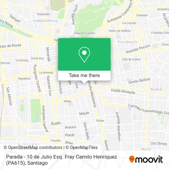 Parada - 10 de Julio Esq. Fray Camilo Henríquez (PA615) map