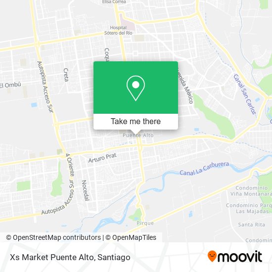 Xs Market Puente Alto map