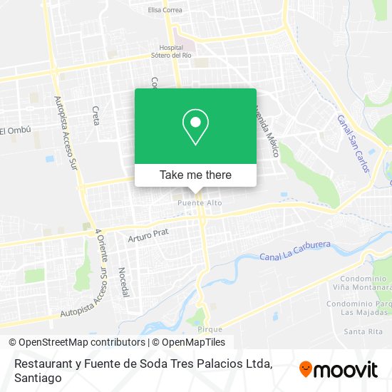 Mapa de Restaurant y Fuente de Soda Tres Palacios Ltda