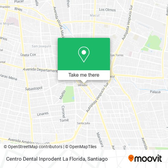 Mapa de Centro Dental Inprodent La Florida