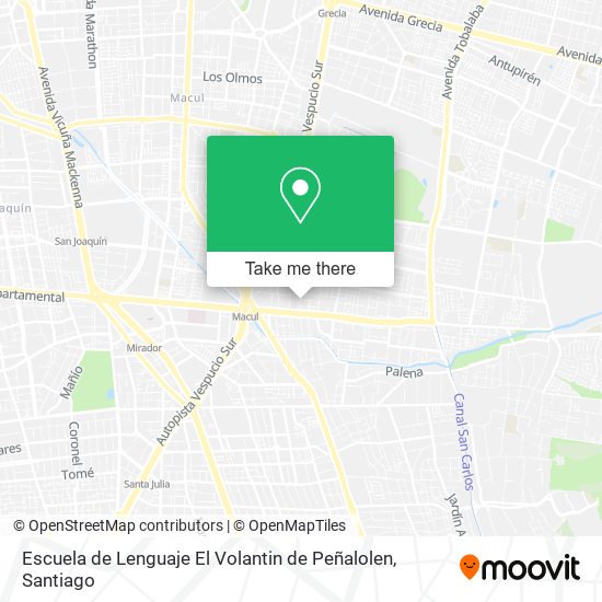 Escuela de Lenguaje El Volantin de Peñalolen map