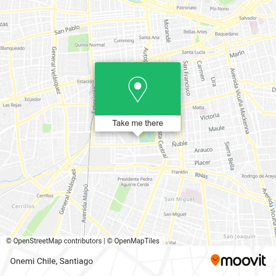 Onemi Chile map