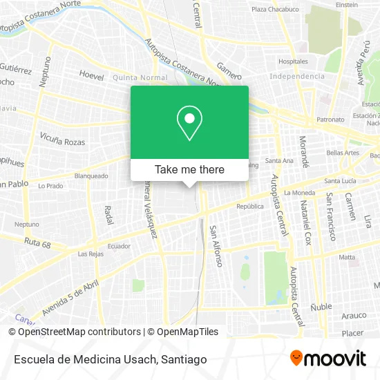 Escuela de Medicina Usach map