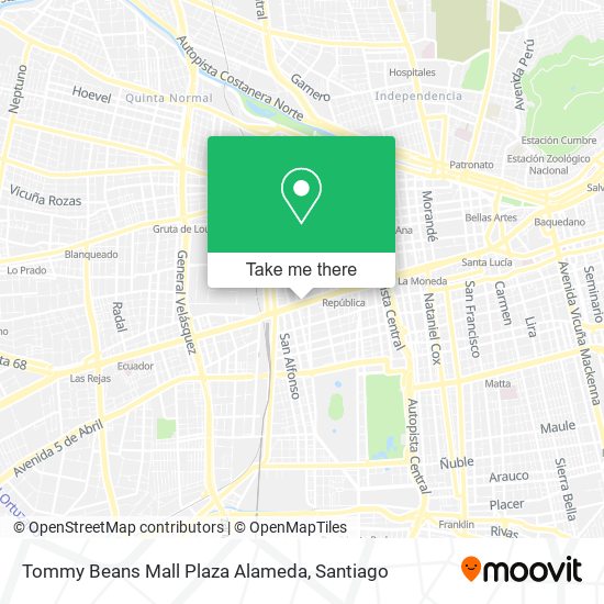 Tommy Beans Mall Plaza Alameda map