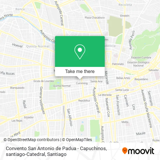 Convento San Antonio de Padua - Capuchinos, santiago-Catedral map