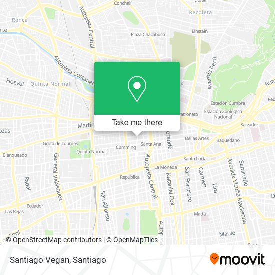 Santiago Vegan map