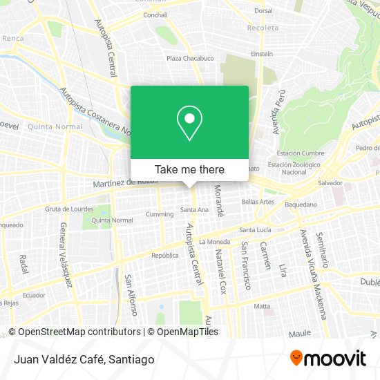 Mapa de Juan Valdéz Café