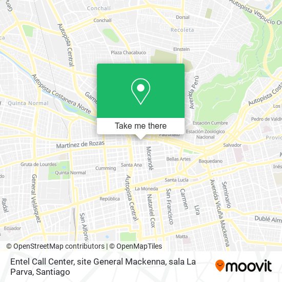 Entel Call Center, site General Mackenna, sala La Parva map