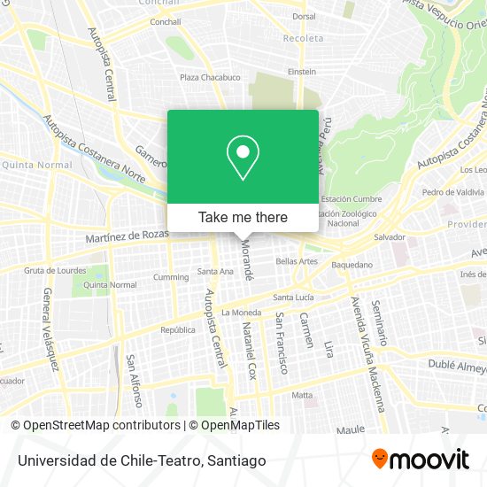 Universidad de Chile-Teatro map