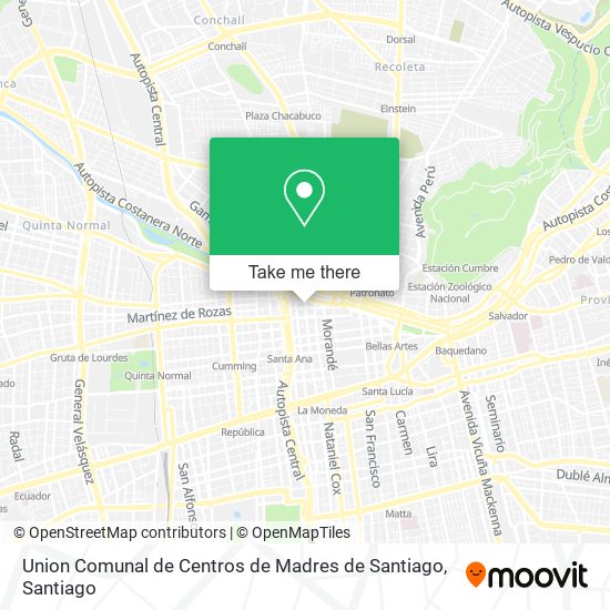 Union Comunal de Centros de Madres de Santiago map