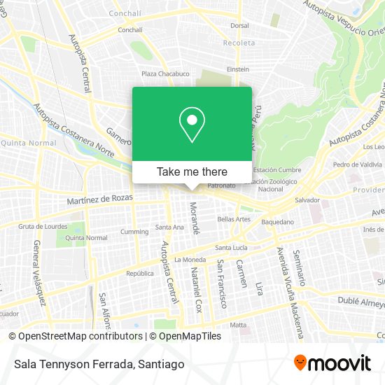 Mapa de Sala Tennyson Ferrada
