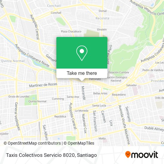 Mapa de Taxis Colectivos Servicio 8020
