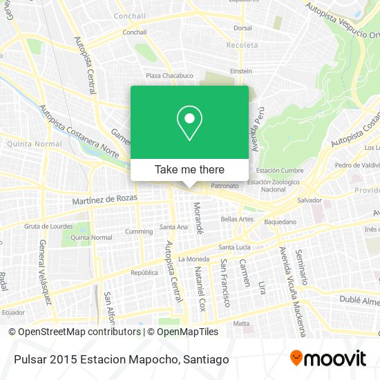 Pulsar 2015 Estacion Mapocho map