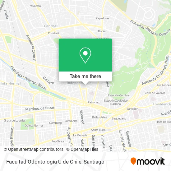 Facultad Odontología U de Chile map