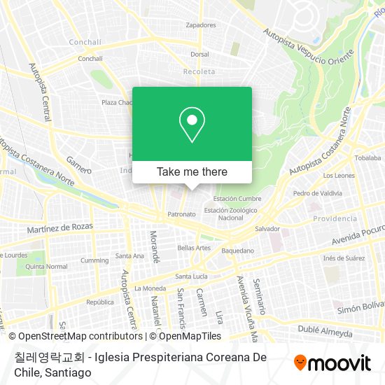 칠레영락교회 - Iglesia Prespiteriana Coreana De Chile map