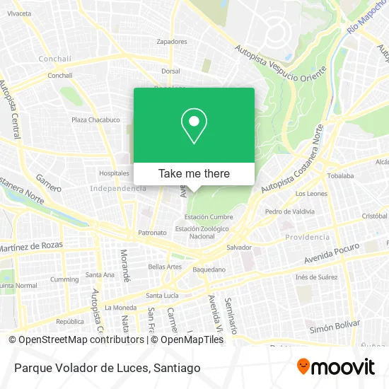 Parque Volador de Luces map