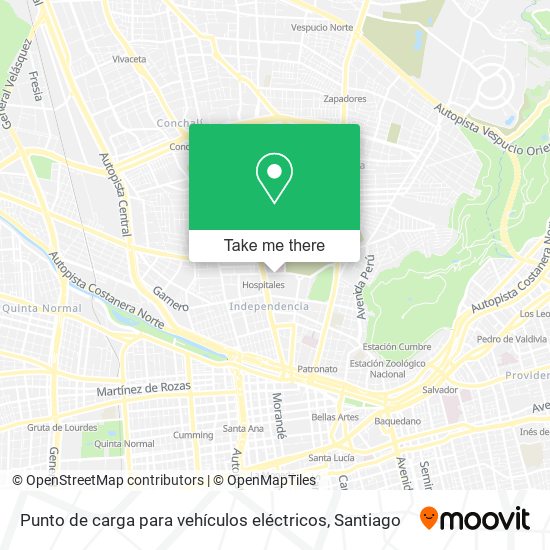 Punto de carga para vehículos eléctricos map