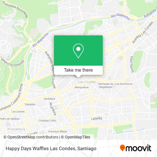 Mapa de Happy Days Waffles Las Condes