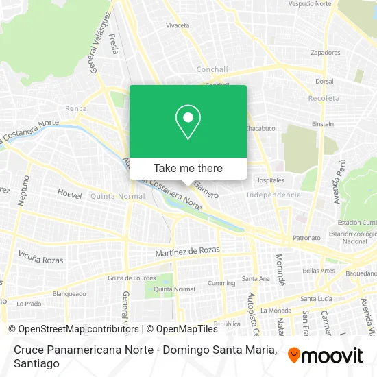 Cruce Panamericana Norte - Domingo Santa Maria map